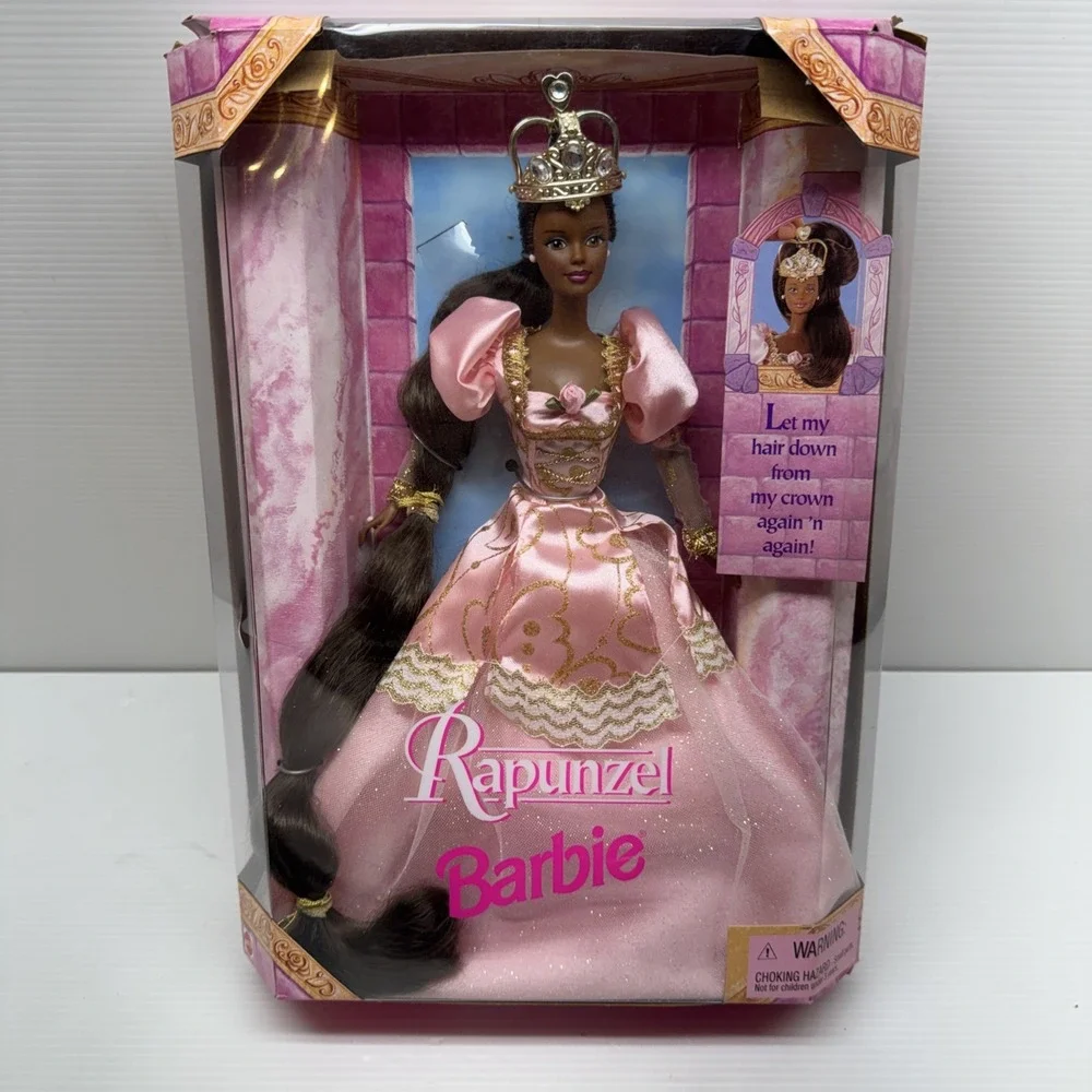 Vintage 1997 Rapunzel Barbie Doll African American Mattel 18164 Damaged Box